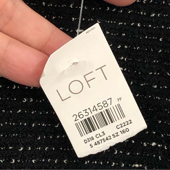 NWT Loft Plus 16 tweed fit and flare dress black white size zipper 0941 - Picture 9 of 14